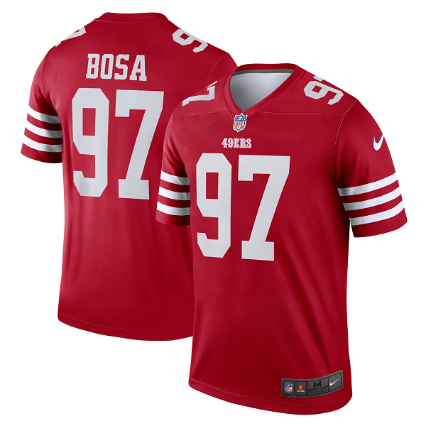 Men's San Francisco 49ers Nick Bosa Nike Scarlet Legend Jersey-(2022 New Style)