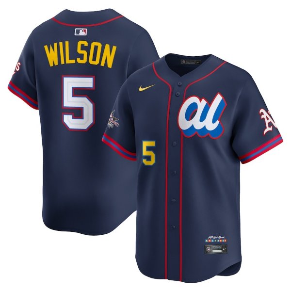 Men's American League #5 Jacob Wilson Nike Navy 2025 All-Star Edition Limited Player Jersey