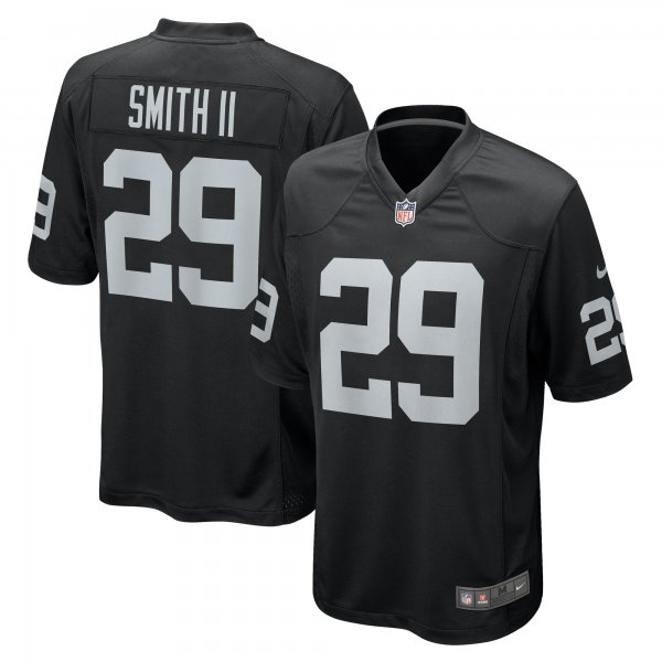 Men's Las Vegas Raiders Christopher Smith II Nike Black Team Game Jersey