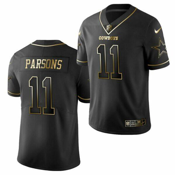 Men's Premium Dallas Cowboys #11 Micah Parsons Black Golden Limited NFL Jersey