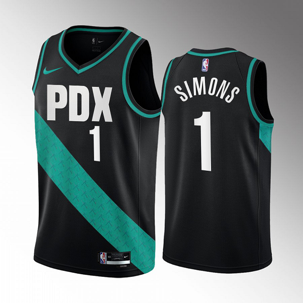 Portland Trail Blazers Anfernee Simons #1 Black 2022-23 City Edition Jersey