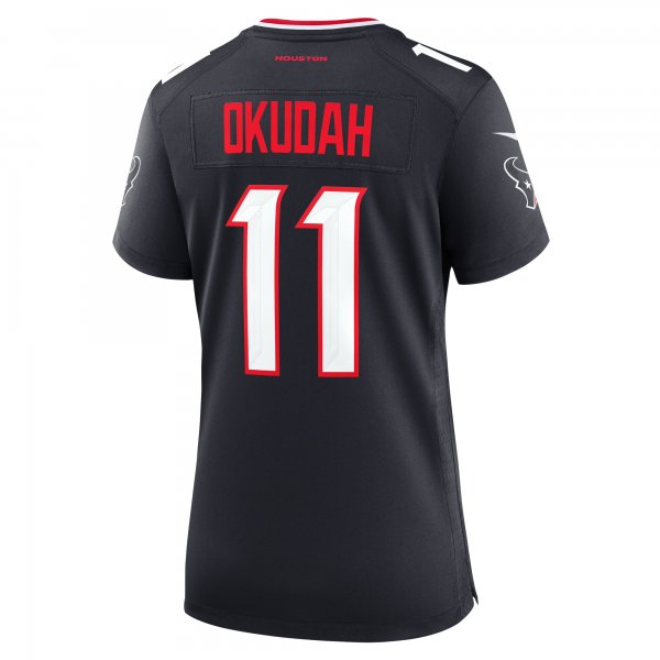 Women's Houston Texans Jeff Okudah Nike  Navy Team Game Jersey