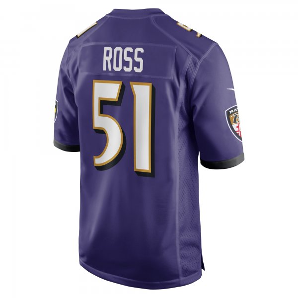 Men's Baltimore Ravens Josh Ross Nike Purple Game Player Jersey