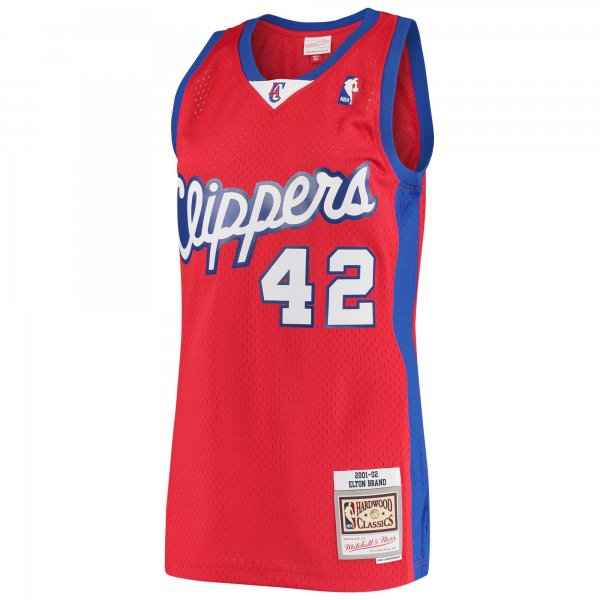 Men's LA Clippers Elton Brand Mitchell & Ness Red Hardwood Classics Swingman Jersey