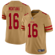 San Francisco 49ers #16 Joe Montana Gold Youth Stitched NFL Limited Inverted Legend Jersey