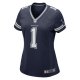 Women's Dallas Cowboys Number 1 Mom Nike Navy Game Jersey