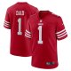 Men's San Francisco 49ers Number 1 Dad Nike Scarlet Game Jersey