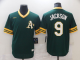 Men's Oakland Athletics 9 Jackson Green Game Nike MLB Jersey