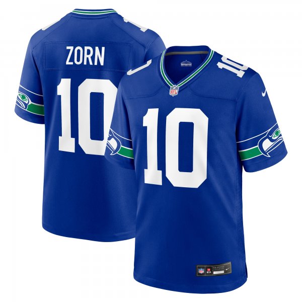 Men's Seattle Seahawks Jim Zorn Nike Royal Throwback Retired Player Game Jersey