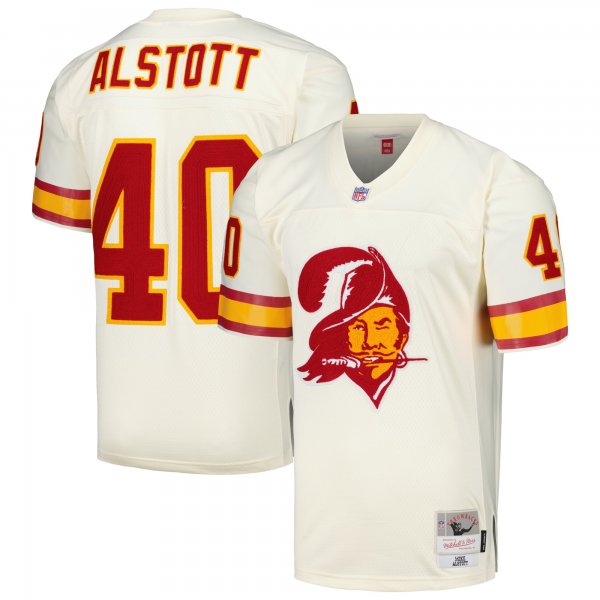 Men's Tampa Bay Buccaneers Mike Alstott Mitchell & Ness Cream Chainstitch Legacy Jersey