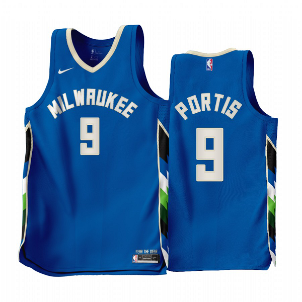 Milwaukee Bucks Bobby Portis #9 Blue 2022-23 City Edition Jersey