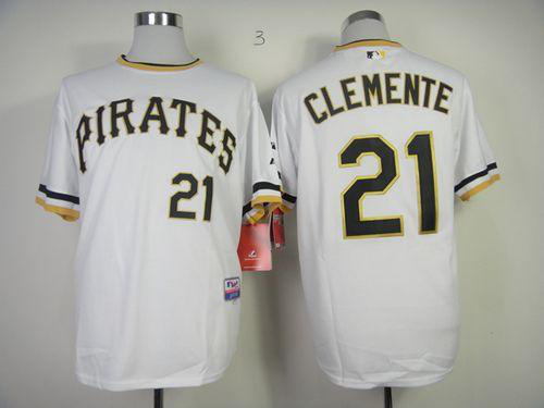 Pittsburgh Pirates #21 Roberto Clemente White Alternate 2 Cool Base Stitched MLB Jersey