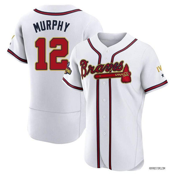 Men's Atlanta Braves #12 Sean Murphy 2022 White/Gold Program Flex Base Stitched MLB Jersey