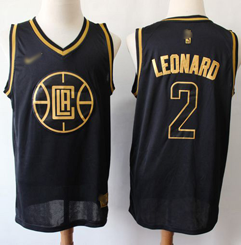 Los Angeles Clippers #2 Kawhi Leonard Black/Gold NBA Swingman Limited Edition Jersey