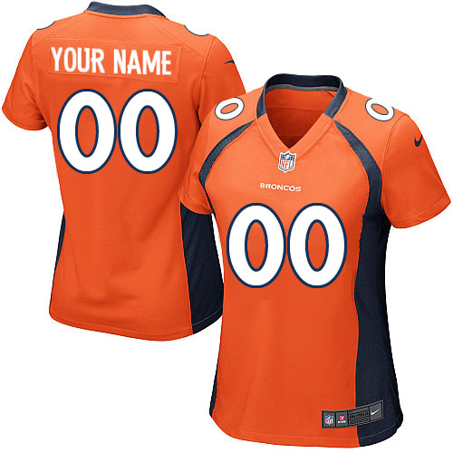 Nike Denver Broncos Customized Orange Stitched Elite Women's NFL Jersey