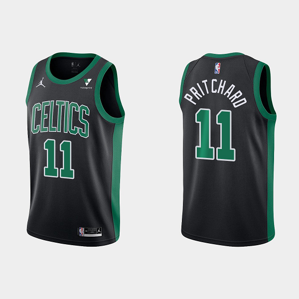 Men's Boston Celtics #11 Payton Pritchard Black 2021 Brand Jordan Swingman Stitched NBA Jersey With NEW Sponsor Logo