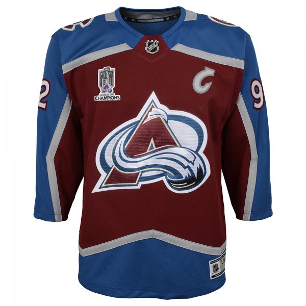 Youth Colorado Avalanche Gabriel Landeskog Burgundy Home 2022 Stanley Cup Champions Premier Player Jersey