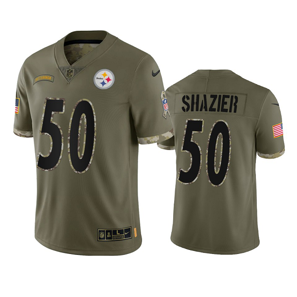 Pittsburgh Steelers Ryan Shazier #50 Olive 2022 Salute To Service Limited Jersey