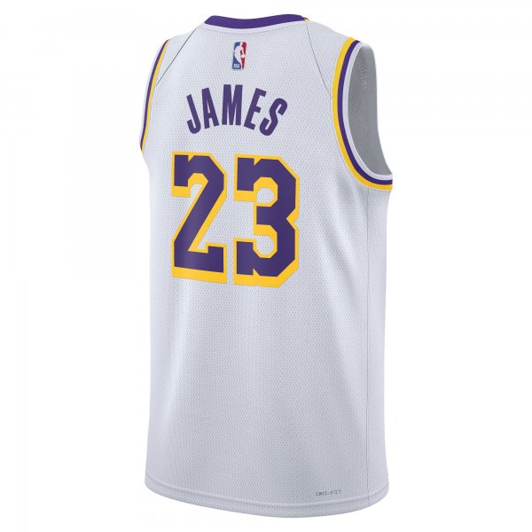 Unisex Los Angeles Lakers LeBron James Nike White Swingman Jersey - Association Edition