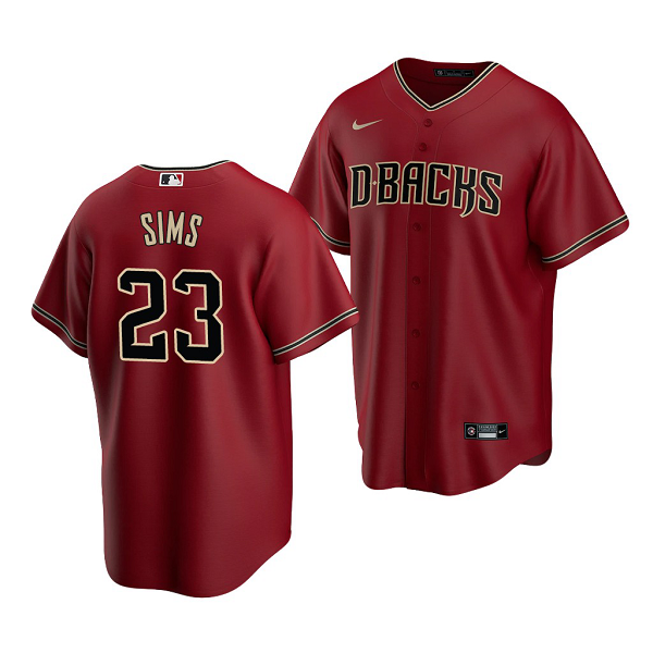 Men's Arizona Diamondbacks #23 Landon Sims 2022 MLB Draft Jersey Red Alternate