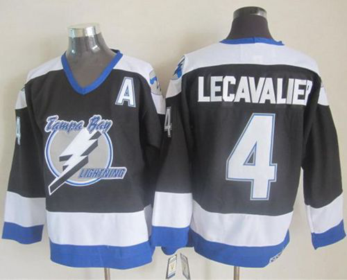 Tampa Bay Lightning #4 Vincent Lecavalier Black CCM Throwback Stitched NHL Jersey