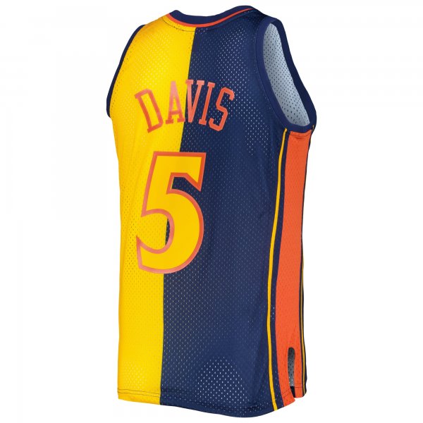 Men's Golden State Warriors Baron Davis Mitchell & Ness Navy/Gold Hardwood Classics 2006/07 Split Swingman Jersey