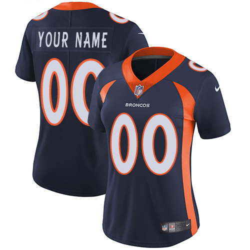 Women's Nike Denver Broncos Customized Navy Blue Alternate Vapor Untouchable Custom Limited NFL Jersey