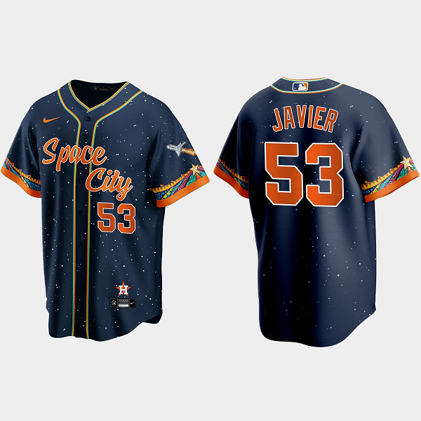 Houston Astros Cristian Javier 2021 City Connect Replica Men's MLB Jersey - Navy