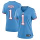 Women's Tennessee Titans Warren Moon Nike Light Blue Oilers Throwback Retired Player Game Jersey