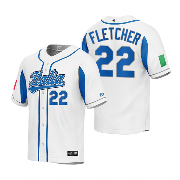 Italy Baseball David Fletcher White 2023 World Baseball Classic Jersey