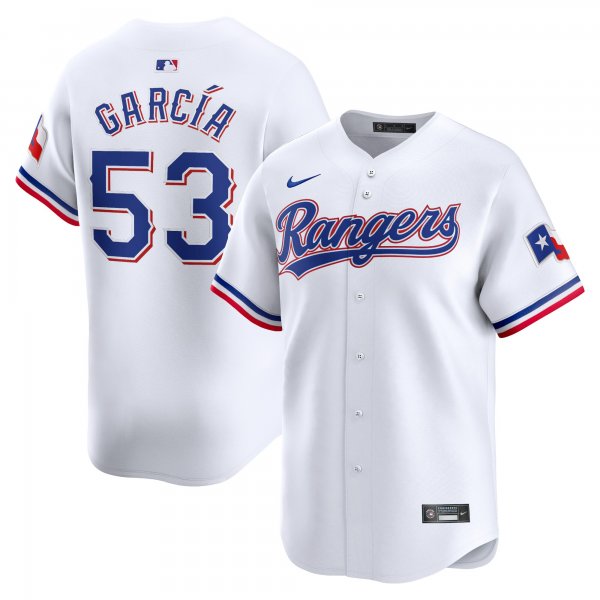 Men's Texas Rangers #53 Adolis Garcia Nike White Home Limited Player Jersey