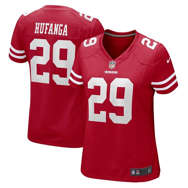 Women's San Francisco 49ers #29 Talanoa Hufanga Scarlet Game Nike NFL Jersey