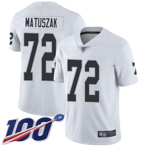 Men's #72 John Matuszak Limited White NFL Road Las Vegas Raiders Vapor Untouchable Jersey 100th Season Jersey