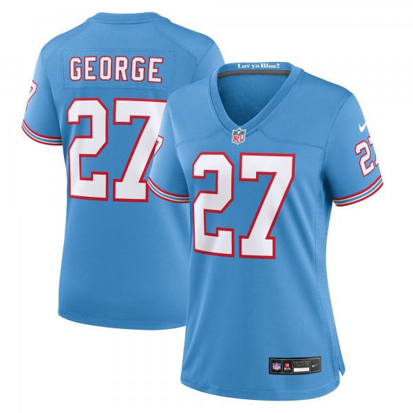 Women's Tennessee Titans Eddie George Nike Light Blue Oilers Throwback Retired Player Game Jersey