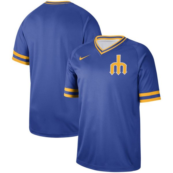 Men's Nike Seattle Mariners Blank Royal Cooperstown Collection Legend V-Neck MLB Jersey