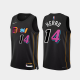 Men's Miami Heat #14 Tyler Herro 2021-22 Black City Edition 75th Anniversary Jersey