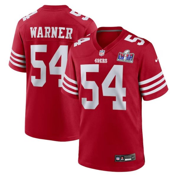 Men's #54 Fred Warner San Francisco 49ers Nike Super Bowl LVIII Limited Jersey Scarlet