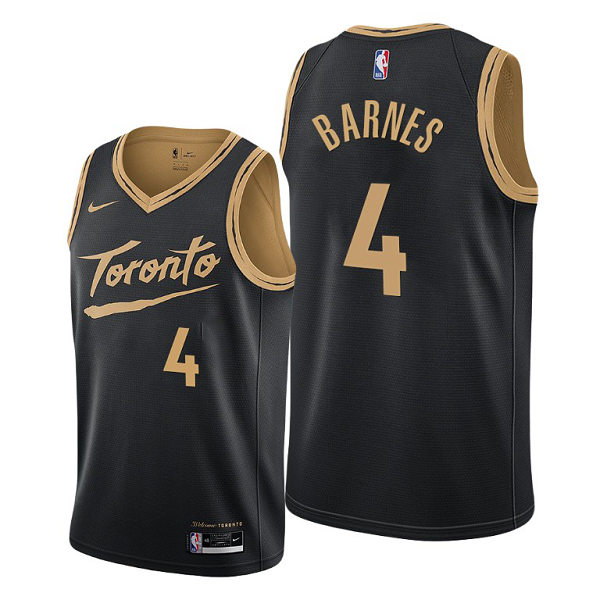 Men's Toronto Raptors #4 Scottie Barnes 2021 NBA Draft Black Jersey