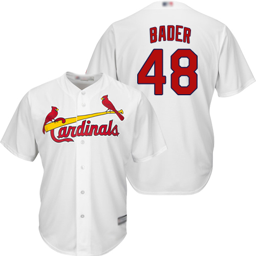 St. Louis Cardinals #48 Harrison Bader White New Cool Base Stitched MLB Jersey