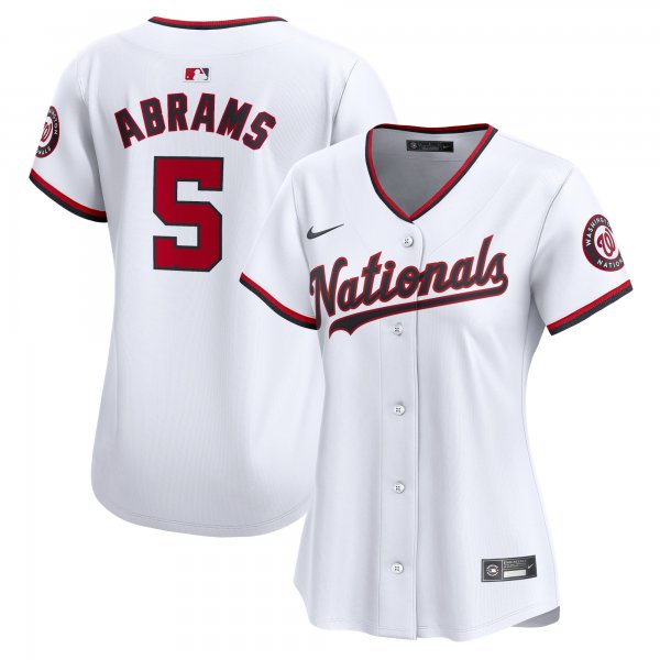 Women's Washington Nationals CJ Abrams Nike White Home Limited Player Jersey