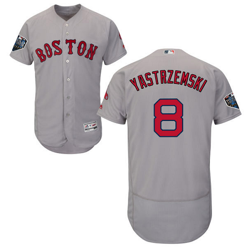 Boston Red Sox #8 Carl Yastrzemski Grey Flexbase Collection 2018 World Series Stitched MLB Jersey