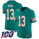 Miami Dolphins #13 Dan Marino Aqua Green Alternate Youth Stitched NFL 100th Season Vapor Limited Jersey