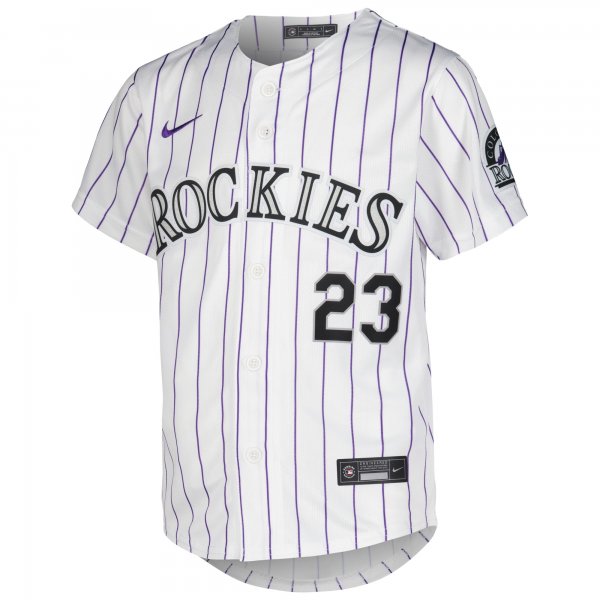 Youth Colorado Rockies Kris Bryant Nike White Home Limited Player Jersey