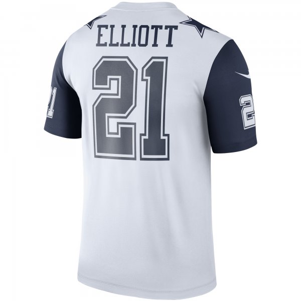 Men's Dallas Cowboys Ezekiel Elliott Nike White Color Rush Legend Player Jersey