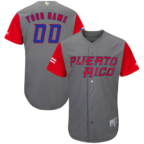 Team Puerto Rico Gray 2017 World Baseball Classic Stitched MLB Jersey