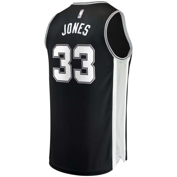 Men's San Antonio Spurs Tre Jones Fanatics Black Fast Break Replica Jersey - Icon Edition