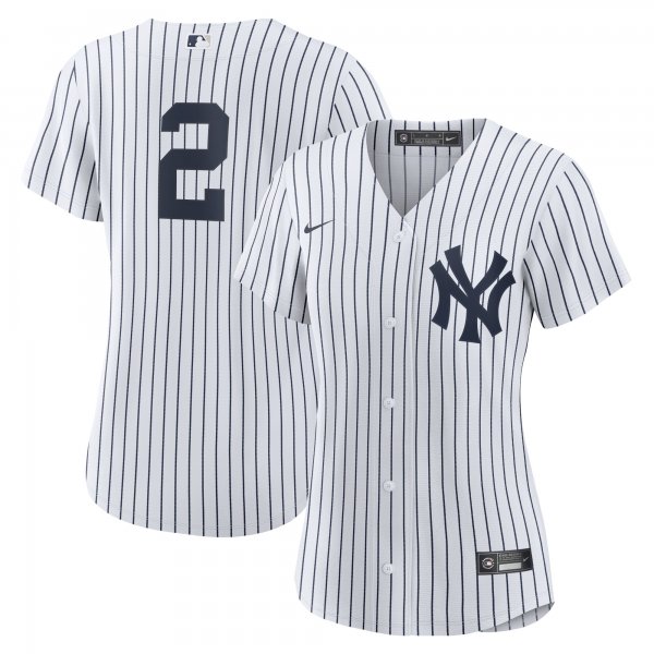 Women's New York Yankees Derek Jeter Nike White/Navy Home Replica Player Jersey