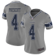 Women's Dallas Cowboys #4 Dak Prescott GrayStitched NFL Limited Inverted Legend Jersey