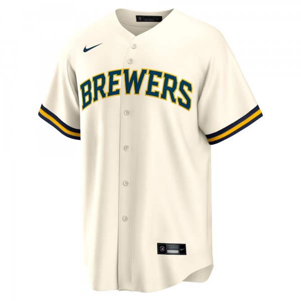 Men's Milwaukee Brewers Garrett Mitchell Nike Cream Replica Player Jersey