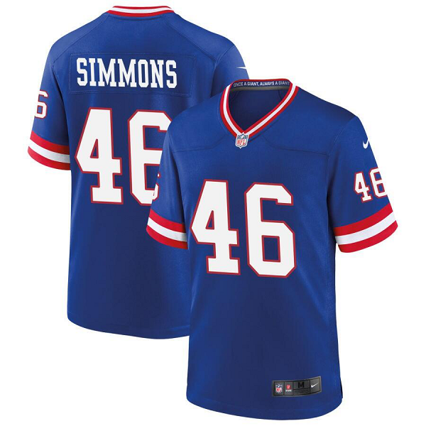 Men's New York Giants #46 Isaiah Simmons NFL Royal jersey